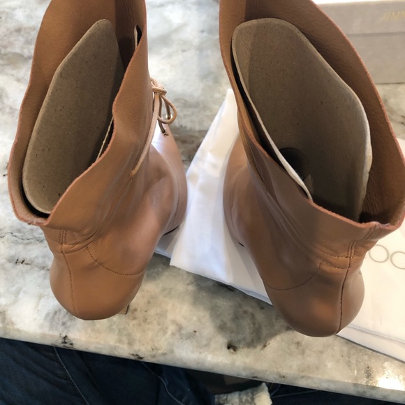 Jimmy Choo Stitch 100 Drawstring Leather Ankle Boots Tan size 36.5 NEVER WORN - Picture 8 of 10